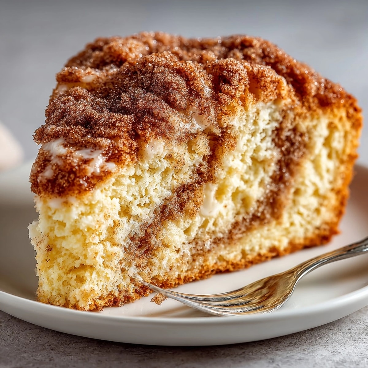 Close-up of fluffy cinnamon sugar scones with sparkling tops, perfect for a cozy breakfast.