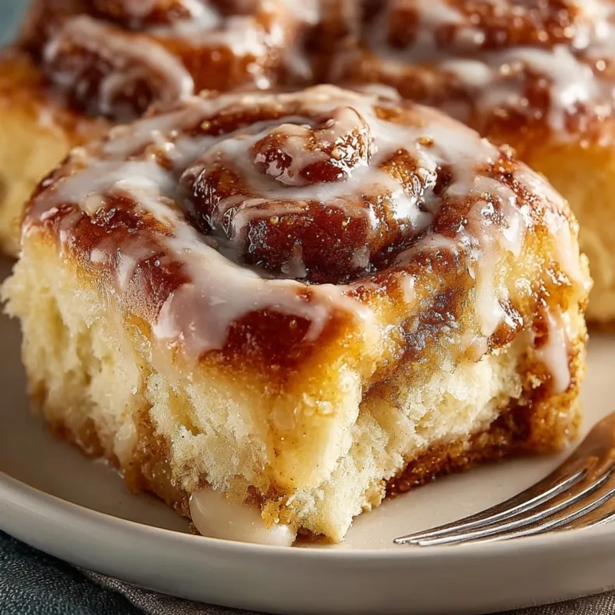 Light & Fluffy Pumpkin Butter Cinnamon Rolls with Brown Sugar Frosting, fresh from the oven and perfectly golden.