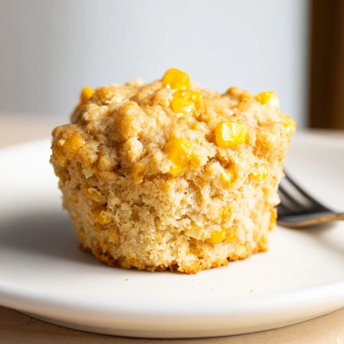 Tender Maple Bourbon Sweet Corn Biscuit Muffins baked to golden perfection, ready for brunch.