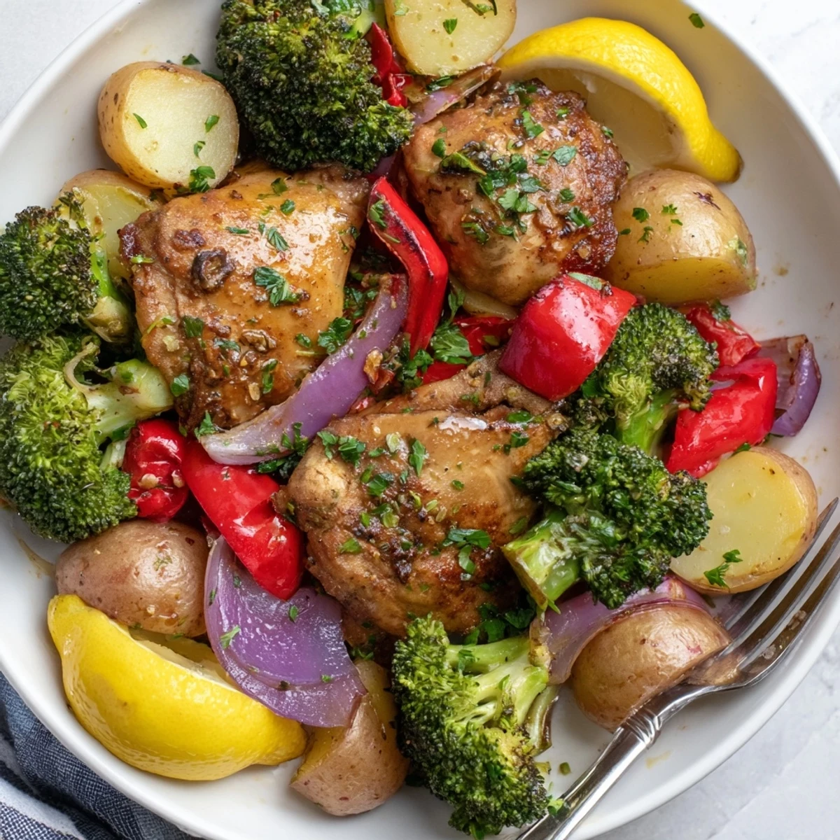 Aromatic Lazy Gourmet Chicken & Vegetable One-Pot bursting with flavors and vibrant colors.  