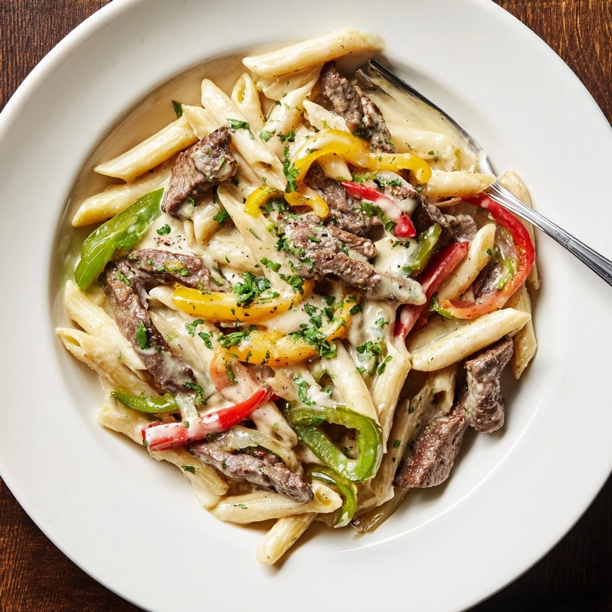 Philly Cheese Steak Pasta