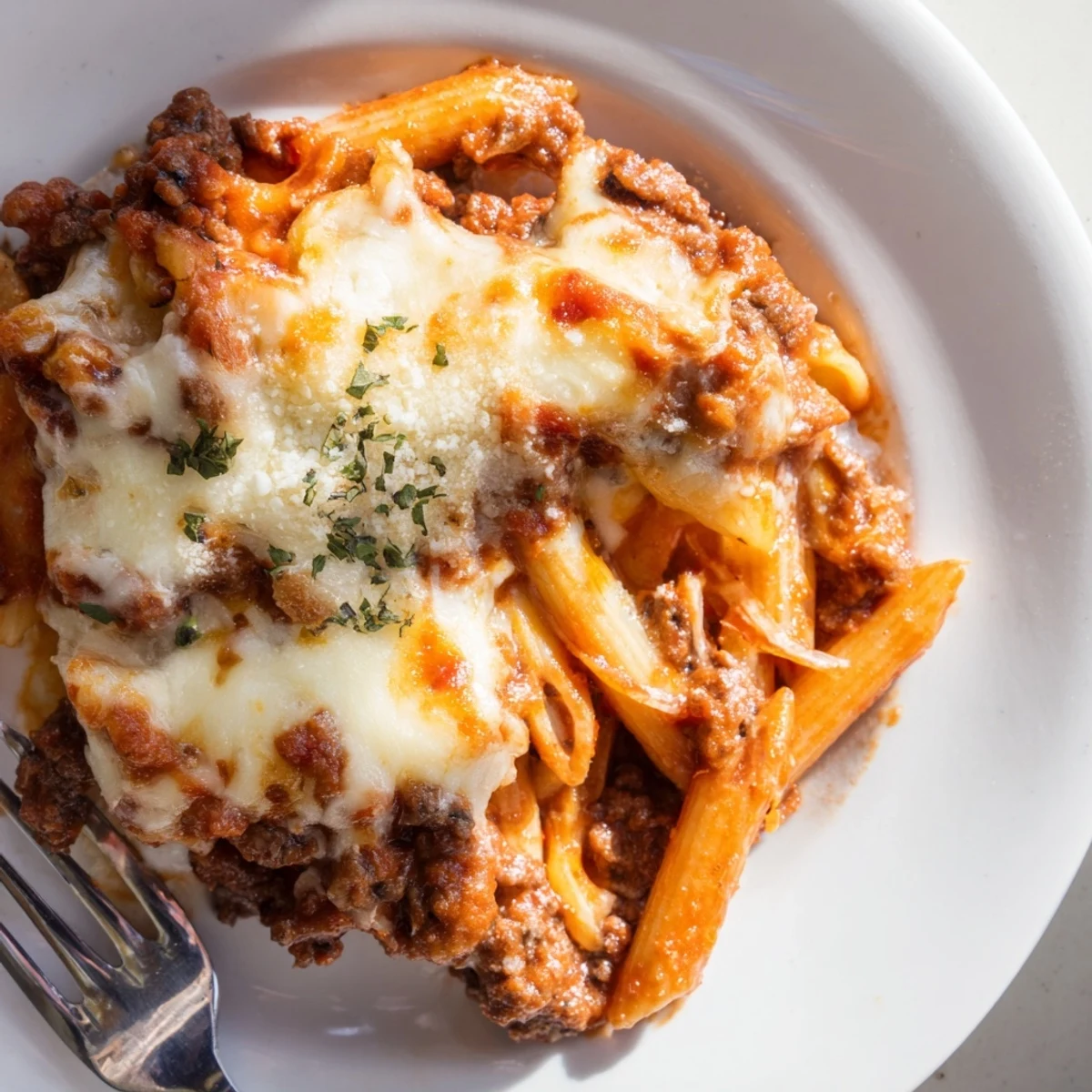 Cheesy Beef Penne Bake