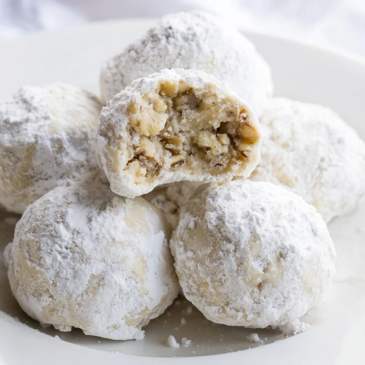 Freshly baked Budget-Friendly Snowball Cookies, golden-bottomed, ready to be rolled in a generous coating of sugar.