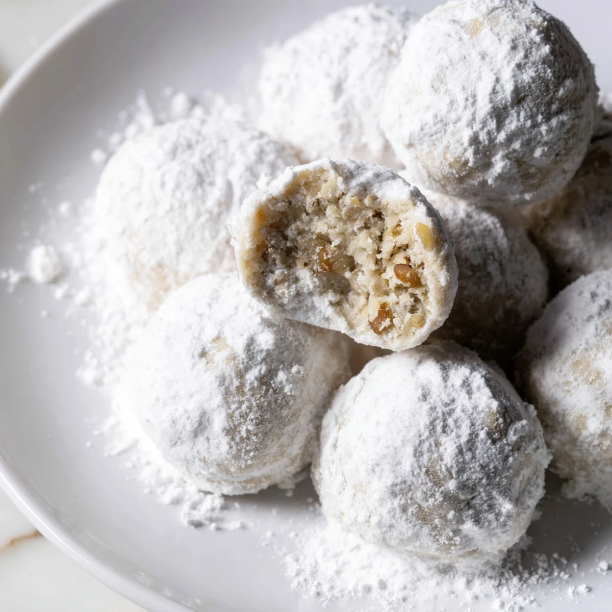 Warm, powdered sugar-dusted Budget-Friendly Snowball Cookies, perfect for holiday treats and simple celebrations.