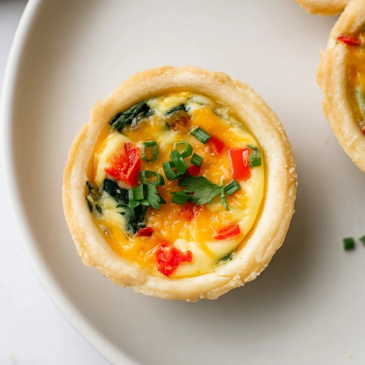 A platter of perfect Easy Festive Mini Quiche Cups, each bite bursting with savory, flavorful goodness for any event.