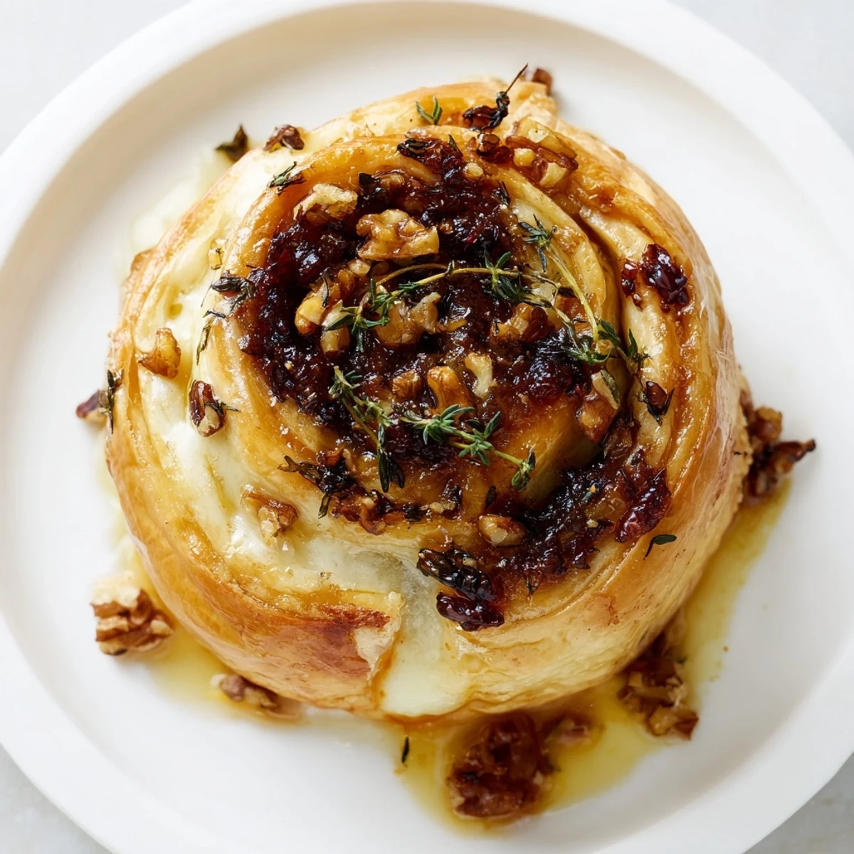 Warm and melty Baked Brie with fig jam, a beautiful cheese appetizer with inviting aromas.