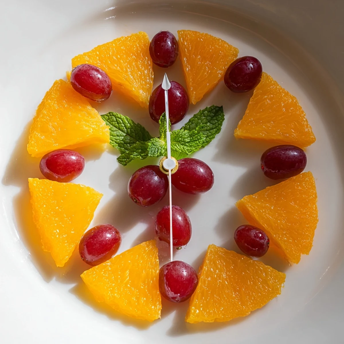 Grape and Orange Clock Face