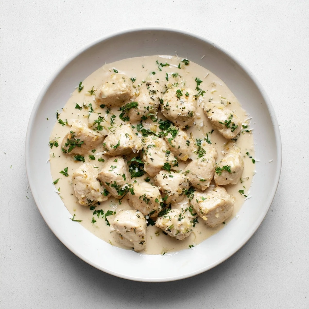 Tender Creamy Garlic Chicken Bites smothered in a velvety garlic sauce, perfect for a quick weeknight dinner.