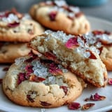 2. Buttery shortbread cookies decorated with edible flowers, perfect for a charming Mother's Day treat or elegant tea party.  