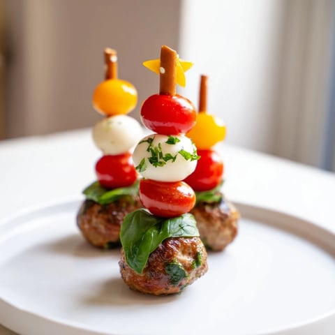Delicious mini meatball Christmas trees arranged on a platter, ready for a festive appetizer.