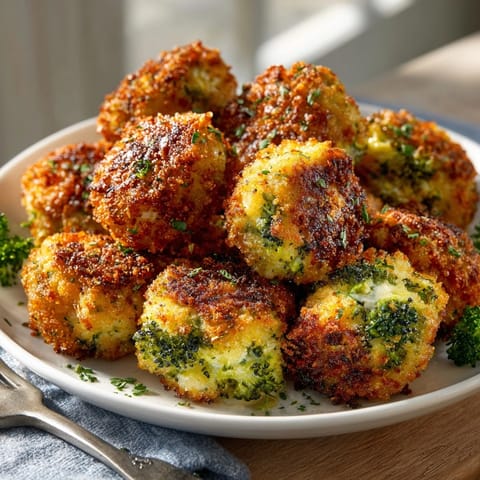 Homemade Cheesy Broccoli Tots, warm and cheesy, served with a side of ketchup.