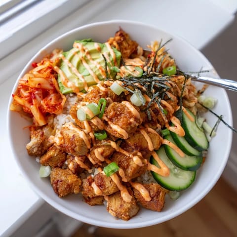 crispy salmon rice bowl