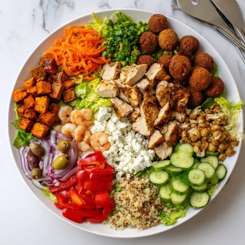 Guests enjoying build-your-own bowls filled with fresh vegetables and savory proteins.  