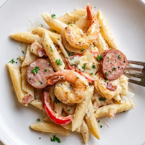 Cajun Sausage Shrimp Alfredo