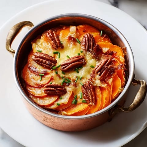 Savory Copper Penny Warmth with sweet potatoes: A rustic, flavorful appetizer featuring apricots and pecans.