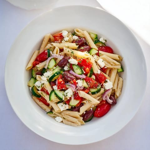 Mediterranean pasta salad chickpeas