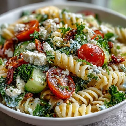 Zesty lemon dressing coats tender pasta, crisp cucumbers, and juicy cherry tomatoes in this easy, crowd-pleasing Lemon Vinaigrette Pasta Salad.