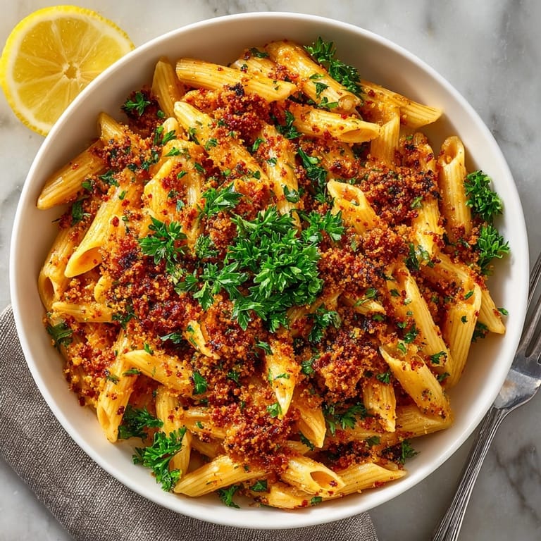 Fresh cilantro tops hearty Ethiopian berbere pasta, an enticing vegetarian dinner recipe.