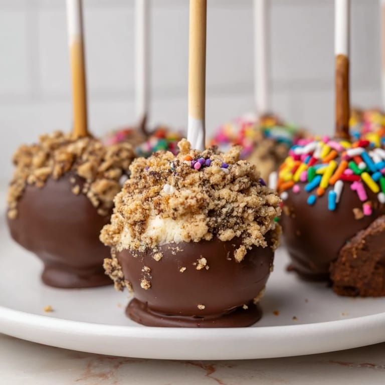 Moist cinnamon cake pops infused with marshmallow fluff and rich chocolate coating.  