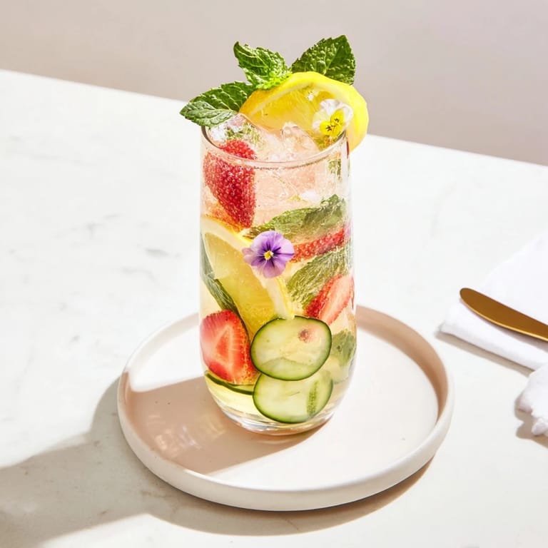 Deliciously hydrating mocktails, featuring ice, citrus slices, and colorful flavors.  