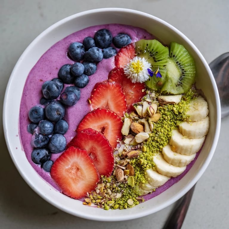 Delightful smoothie bowls with unique flavors and edible flowers for a lively morning treat.