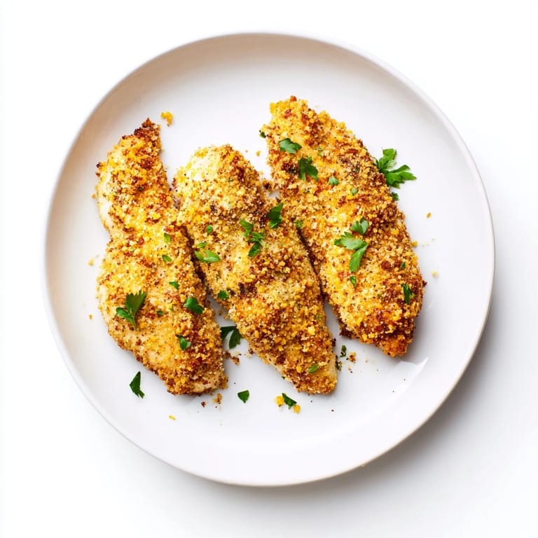 A close-up of delicious air fryer festive chicken tenders: a healthy and tasty meal idea.