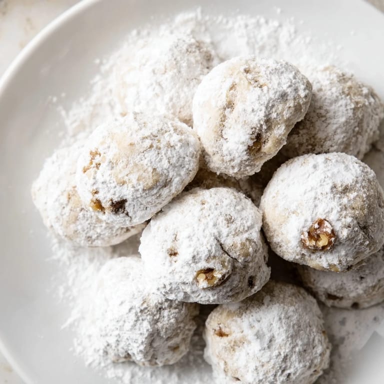 A plateful of beautiful Budget-Friendly Snowball Cookies, offering a melt-in-your-mouth experience everyone will love.