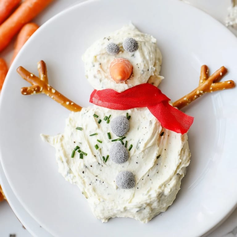 Bright and fun, this Melted Snowman Dip features crunchy pretzels for arms, ready to dip.