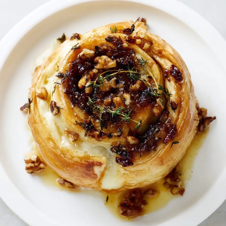 Warm and melty Baked Brie with fig jam, a beautiful cheese appetizer with inviting aromas.