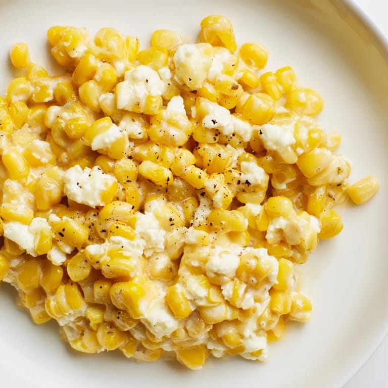 Creamy Honey Butter Skillet Corn with melting cream cheese, drizzled with honey, ready to serve warm.