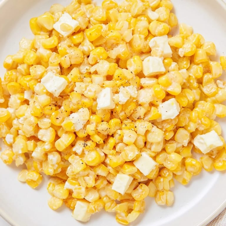 Sizzling skillet shows freshly made Honey Butter Skillet Corn: a delicious, simple side dish.