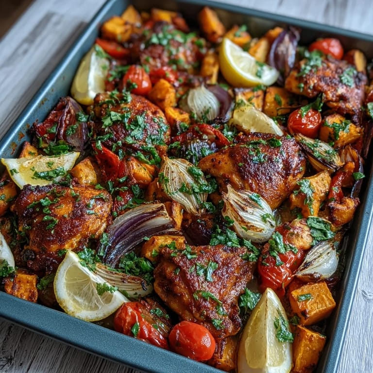The caramelized cherry tomatoes and crispy chicken skin offer a delicious contrast in this gluten-free meal.