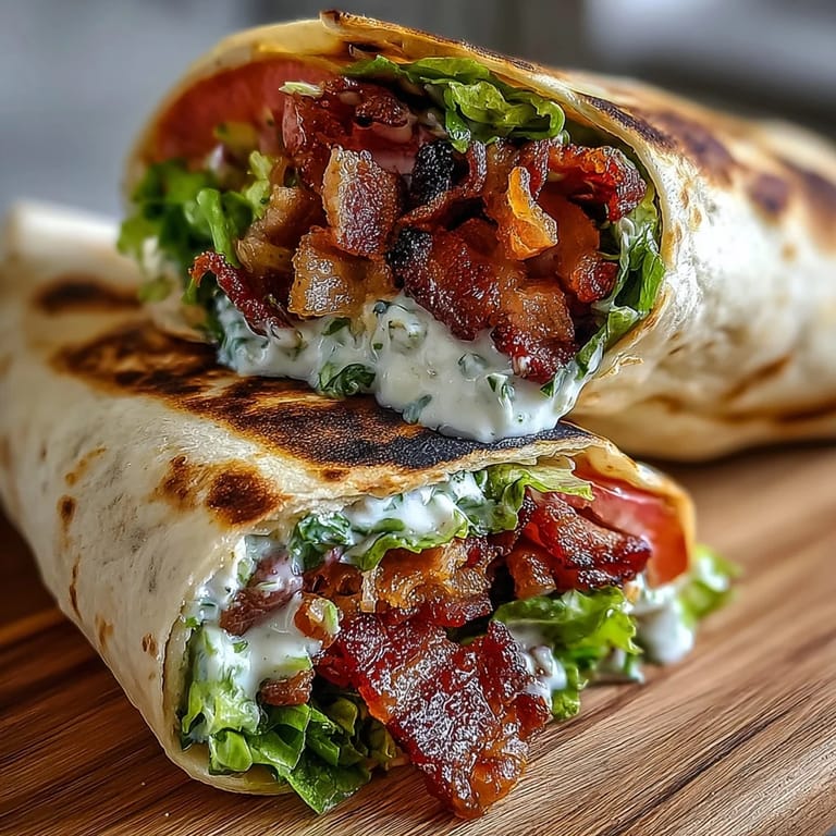 Tangy secret sauce, crisp lettuce, and juicy tomatoes elevate this bacon-filled wrap to gourmet status.
