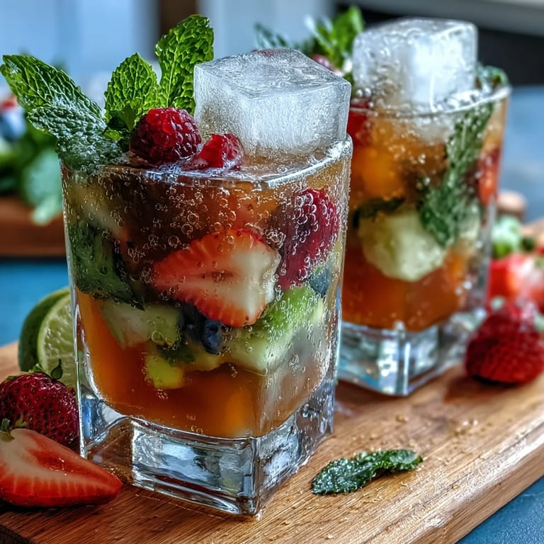Guests enjoy mixing their own lemonade with fresh berries, citrus slices, and flavored syrups at this festive drink station.