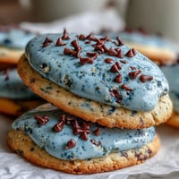 Beautiful robins egg speckled sugar cookies with pale blue icing and cocoa speckles, perfect for springtime celebrations and Easter dessert tables.